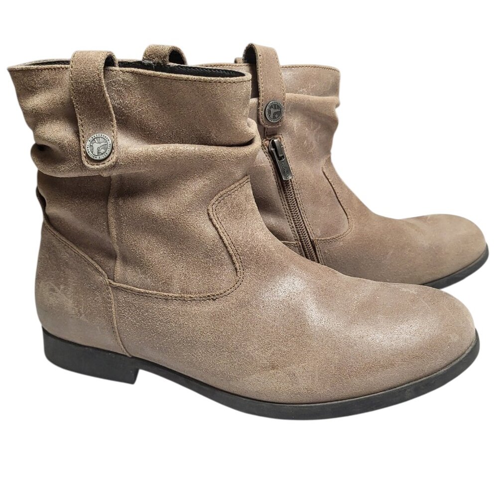 BIRKENSTOCK Sarnia Taupe Waxed Suede Ankle Boots Womens 40 EU 9-9.5US